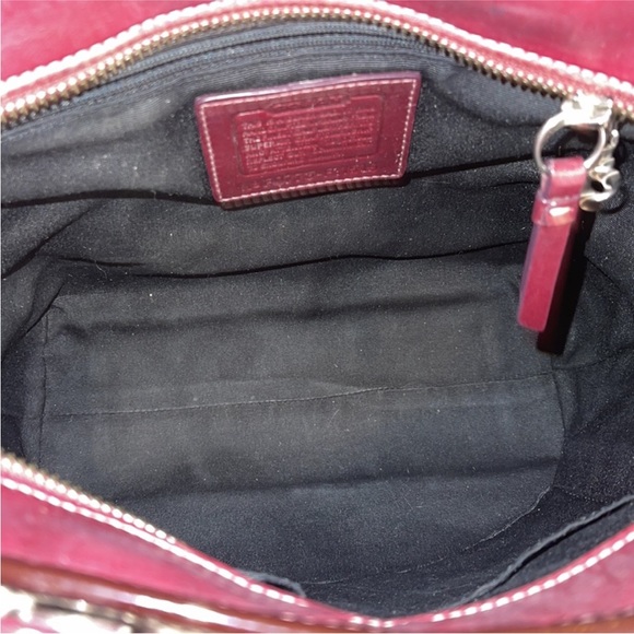 Coach Ashley rare liquid glass Patent Leather Gallery tote in deep Cabernet! - Picture 14 of 16